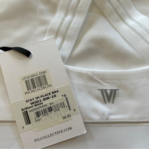 IVL Collective Stay-in-Place Brilliant White Sports Bra Size 10 NWT - Picture 3 of 7